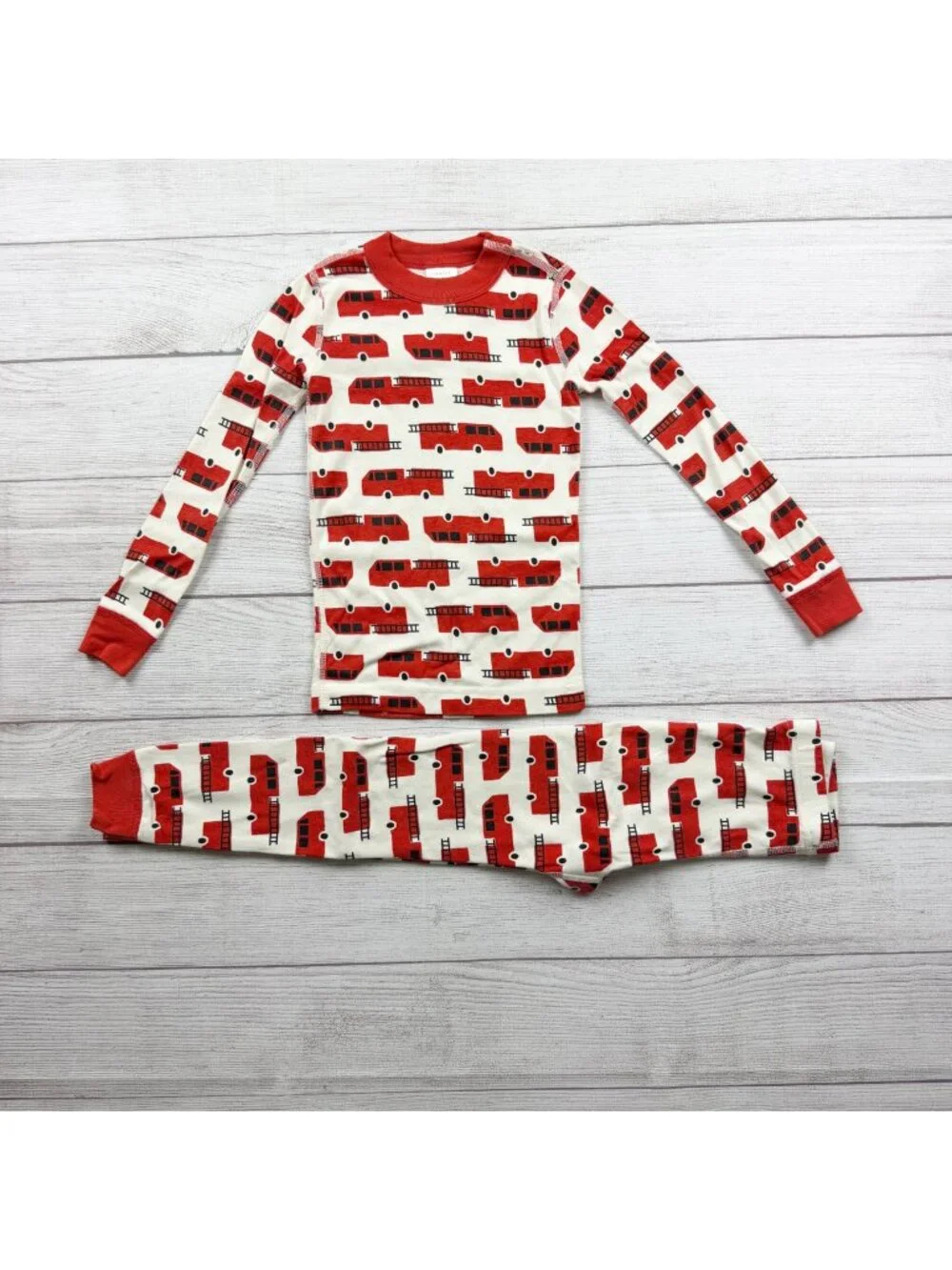 Hanna Andersson Organic Cotton Fire Truck Pajamas Set 5